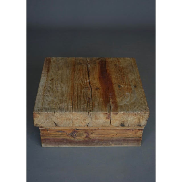 Small Brutalist Pine Coffee Table, 1970s For Sale - Image 13 of 16