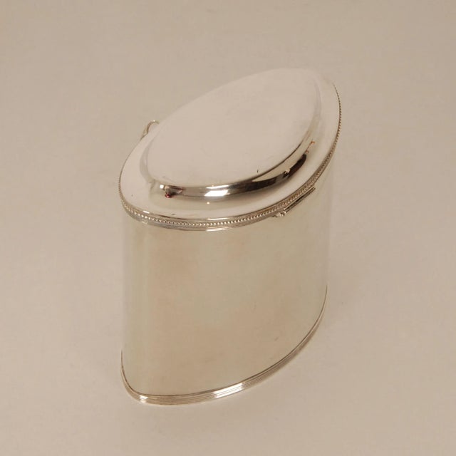 Metal Antique Tea Caddy Empire Napoleonic Sterling Silver Box Casket Tariff For Sale - Image 7 of 13