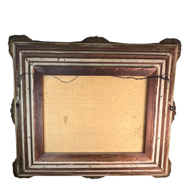 Victorian Antique Signed Durant Oil on Canvas “Sheep in Barn”Painting With Gold Gilt Frame For Sale - Image 3 of 6