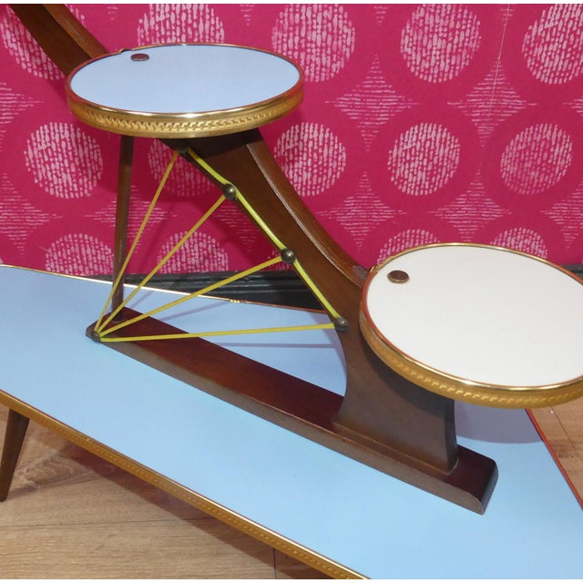 Absolute eye-catcher! fantastically beautiful flower stand in a particularly beautiful 50s shape and colors typical of the...