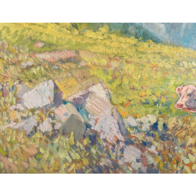 Cesare Bentivoglio, Mountain Landscape, 1920s, Oil on Canvas For Sale - Image 10 of 18