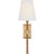 Basden 16" Tail Sconce in Antique-Burnished Brass and Natural Rattan with Linen Shade Designer: Chapman & Myers Finish:...