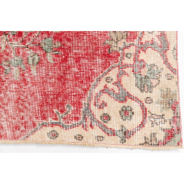 Red Vintage Boho Living Room Carpet For Sale - Image 8 of 9