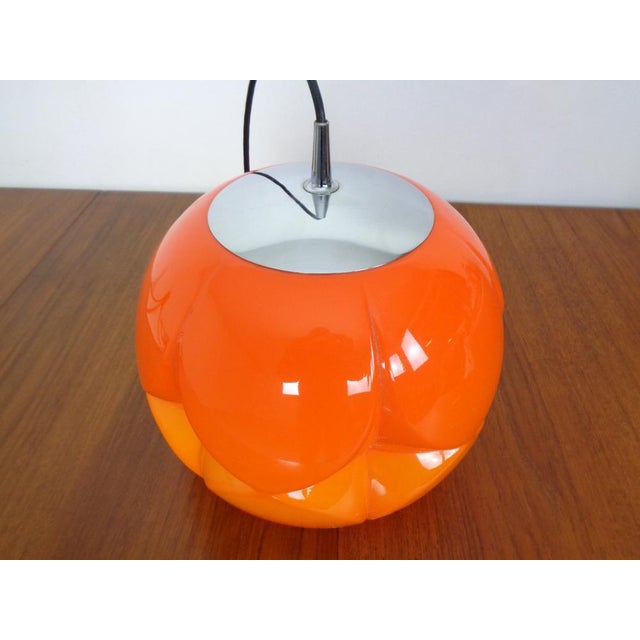 Orange Glass Ball Ceiling Lamp from Peill & Putzler, Germany, 1960s For Sale - Image 13 of 18