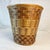 1970s 1970s Vintage Boho Chic Arts & Crafts Coastal Woven Split Reed Wicker Wastebasket For Sale - Image 5 of 8
