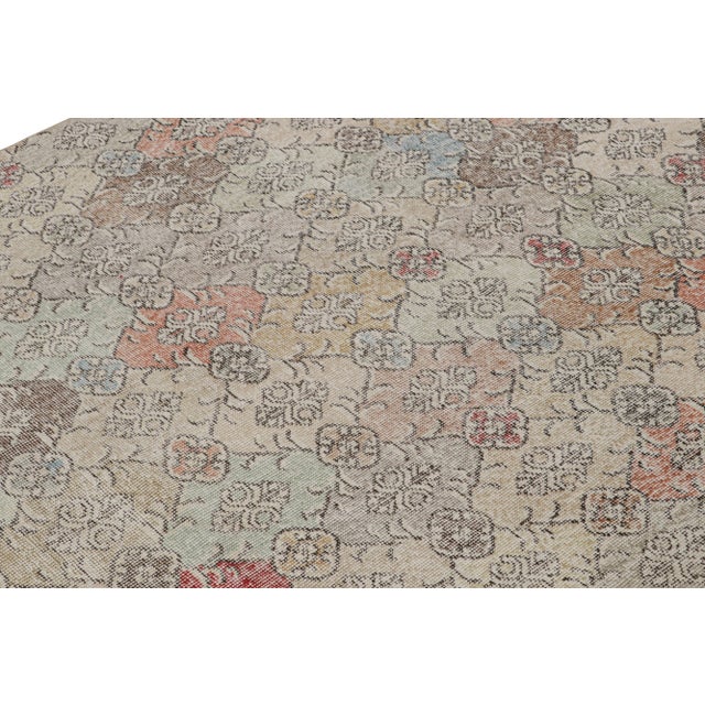Rug & Kilim Vintage Zeki Müren Rug With Pastel Geometric Patterns, From Rug & Kilim For Sale - Image 4 of 7