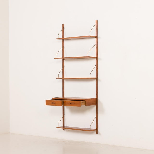 Mid-Century Scandinavian Teak Wall Unit with Console, 1960s For Sale - Image 4 of 14