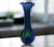 Glass Green and Blue Ribbed Murano Glass Vase, 1960s For Sale - Image 7 of 10