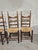 Brutalist Vintage Rustic Wooden Chairs with Rush Seat, 1960s, Set of 4 For Sale - Image 3 of 7