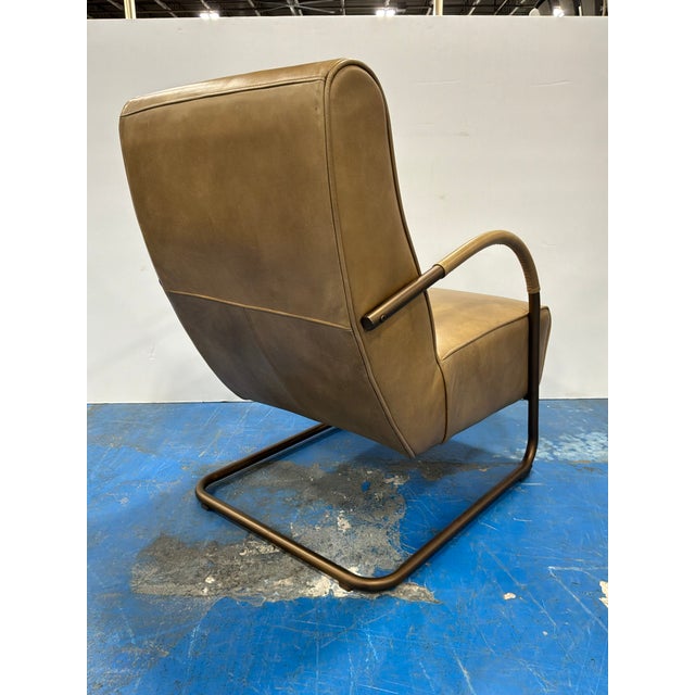Modern Classic Home Leather Accent Chair For Sale - Image 3 of 7