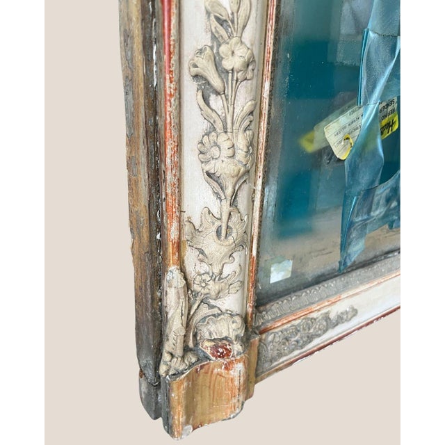 French 19th Century Mantel Mirror With Original Glass & Paint For Sale - Image 4 of 17