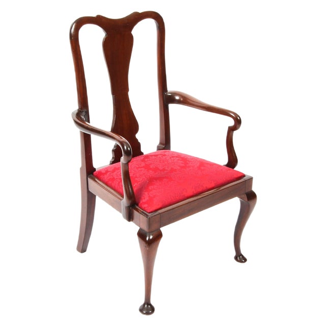 20th Century Queen Anne Revival Mahogany Child's Chair For Sale