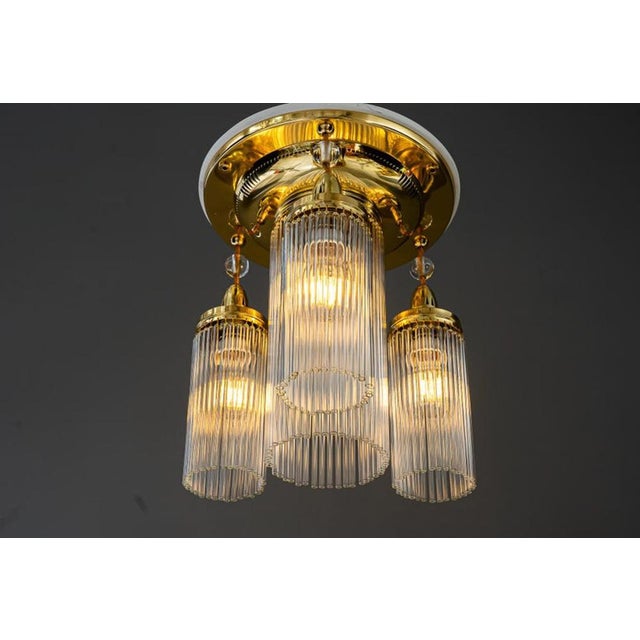 Art Deco Ceiling Lamp with Glass Sticks, 1920s For Sale - Image 11 of 17