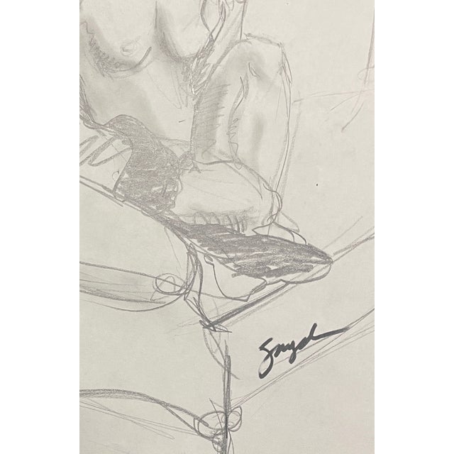 Drawing on paper by New York abstract expressionist painter Richard Snyder (1951-2021). Signed lower right. Combined...