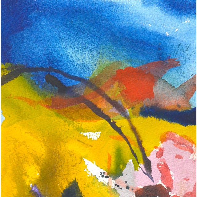 Vintage Colorful Abstract Watercolor by Les Anderson For Sale - Image 4 of 6