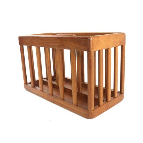 Vintage Wooden Magazine Holder For Sale - Image 9 of 13