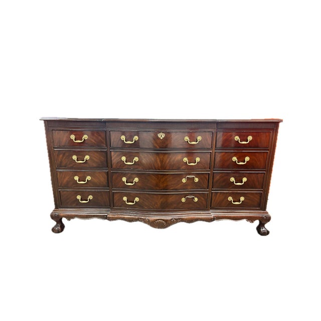 This stunning solid mahogany chest features 8 drawers of various sizes. The solid brass hardware adds a gleaming sparkle...