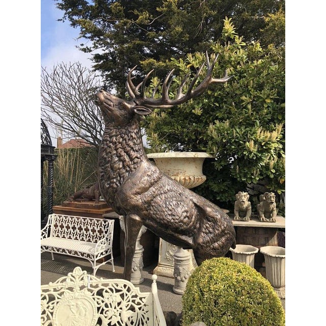 2000 - 2009 Stag Sculpture in Bronzed Aluminium For Sale - Image 5 of 9