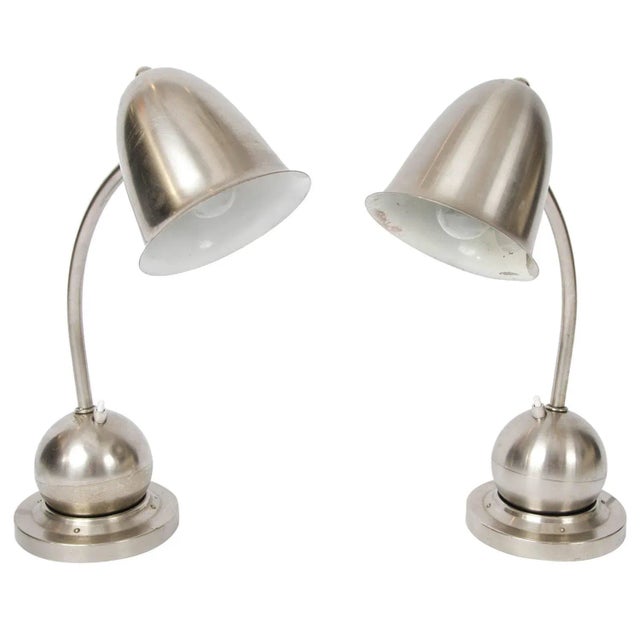 Art Deco Nickel Table Lamps from Daalderop KDM Royal Holland, 1930s, Set of 2 For Sale - Image 11 of 11