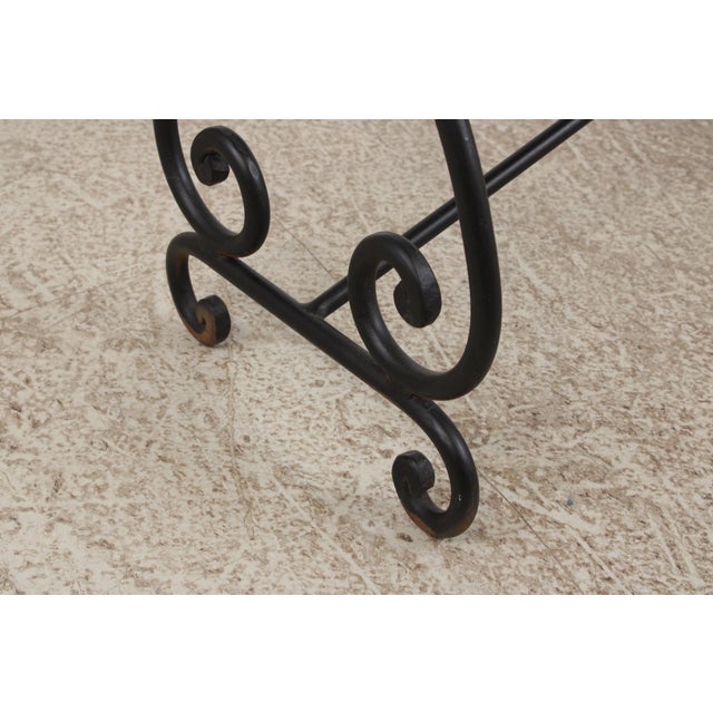 Wrought Iron Base Marble Top Console Sofa Table For Sale - Image 15 of 15