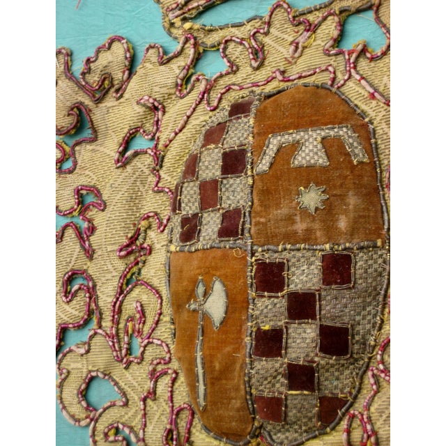 Early 18th Century Coat of Arm, Family Crest Embroidery From the 1700 Hundred Italy For Sale - Image 5 of 8