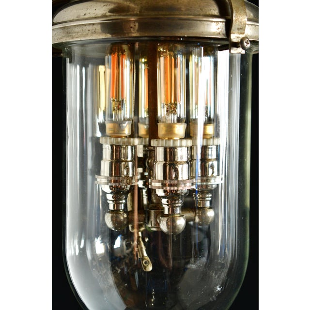 Metal 19th Century Gas Pendant With Pyrex Cloche For Sale - Image 7 of 11