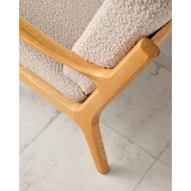Mid-Century Danish Three-Seater Sofa in Oak with Bouclé Cover by Ole Wanscher for France & Son, 1950s For Sale - Image 15 of 18