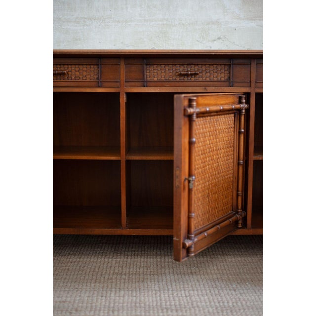 Wood Vintage Sideboard in Faux Bamboo, 1980s For Sale - Image 7 of 9