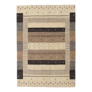 Vintage Hand-Knotted Persian Gabbeh Rug 4'7" X 6'7" For Sale