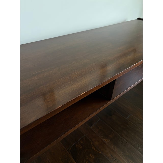 Edward Wormley for Dunbar Mid-Century Walnut Console Table With Drawer For Sale In Raleigh - Image 6 of 12