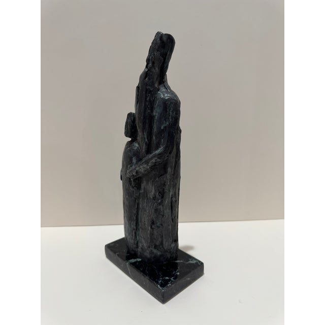 Mid 20th Century Mid 20th Century Larry Mohr Bronze Abstract Figurative Sculpture on Marble Base | Signed Estate Piece For Sale - Image 5 of 15