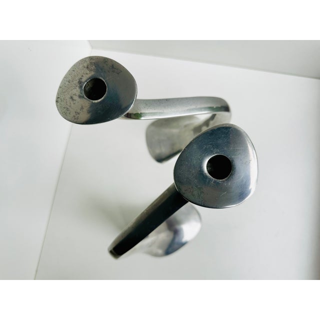 Metal Sculptural Model Turner Candlesticks by Xavier Lust for Driade Kosmo, Italy, 2000s, Set of 2 For Sale - Image 7 of 15