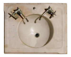 Late 19th Century Marble Top Sink With Original Nickel Silver Faucets