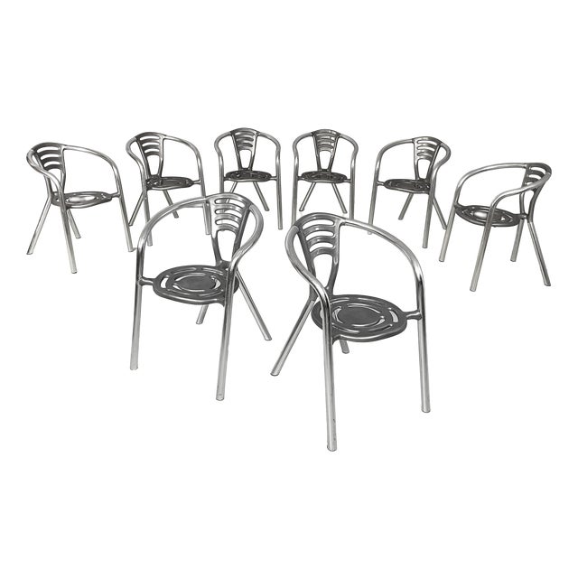Italian Modern Boulevard Aluminium Chairs by Y Ferdinand Alexander Porsche for Ycami, 1990s, Set of 8 For Sale