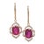 Oval Ruby Dangle Earrings With Earth Mined Diamonds in Solid 14k Yellow Gold - 2 Pieces For Sale