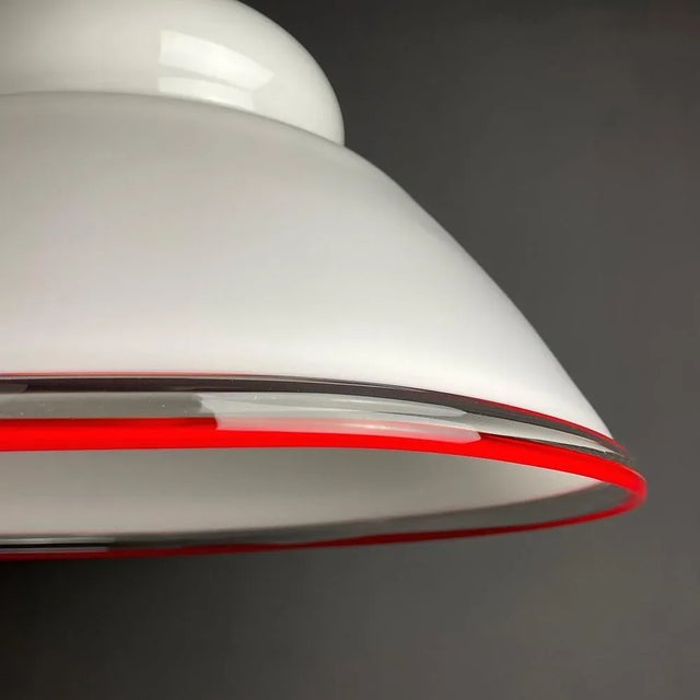 Mid-Century Modern White Murano Pendant Lamp, Italy, 1970s For Sale - Image 3 of 13
