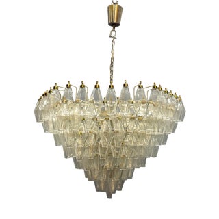 Large Murano Glass Poliedri Chandelier, Italy, 1970s For Sale