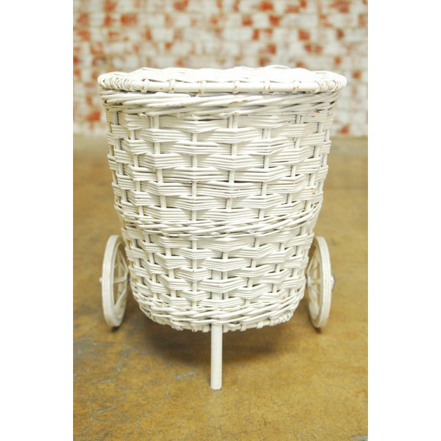 Vintage White Wicker Market Basket Chairish