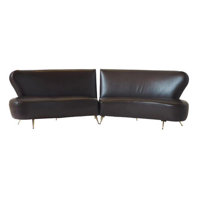 Curved Two Piece Sofa by Carlo di Carli For Sale