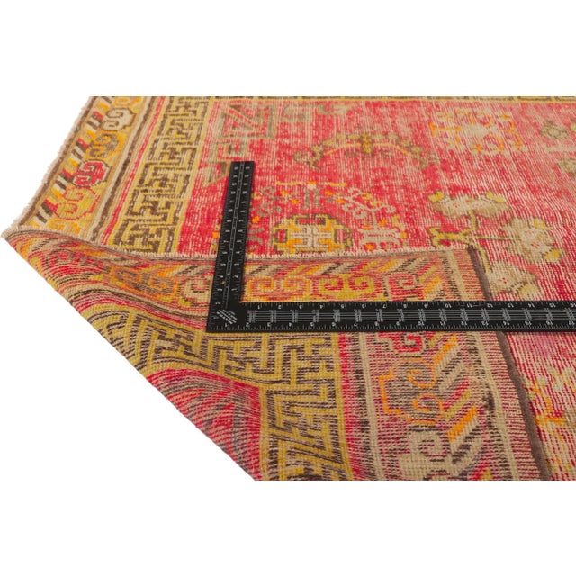 Mid 20th Century Distressed Vintage Turkish Khotan Rug - 04'08 X 08'06 For Sale - Image 5 of 8
