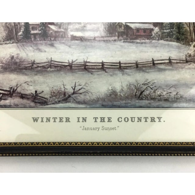 Mid-Century Modern Vintage Framed Print “Winter in the Country” by George Durrie For Sale - Image 3 of 12
