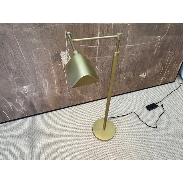 Rh Métier Task Floor Lamp Lacquered Burnished Brass | Adjustable Swing Arm | Dimmable Task Lighting For Sale - Image 13 of 18