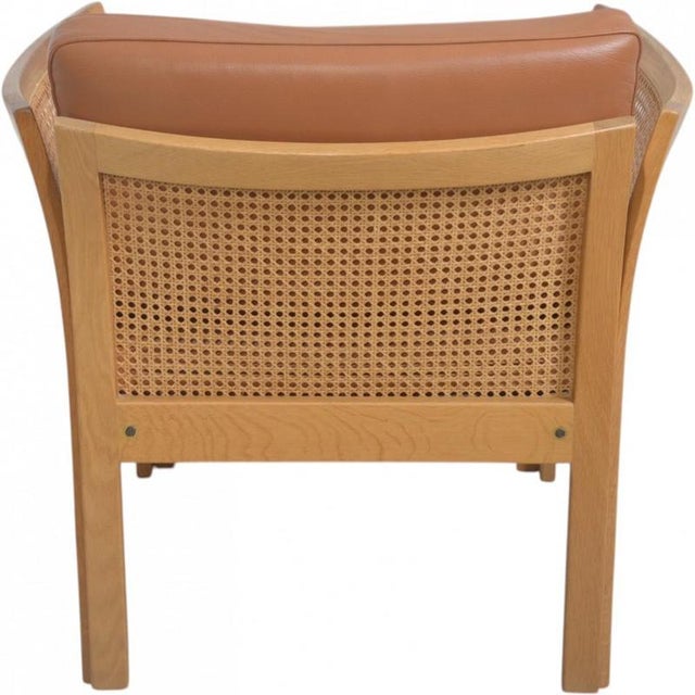 Wood Plexus Chair in Cognac Leather by Illum Wikkelsø, 1970s For Sale - Image 7 of 14