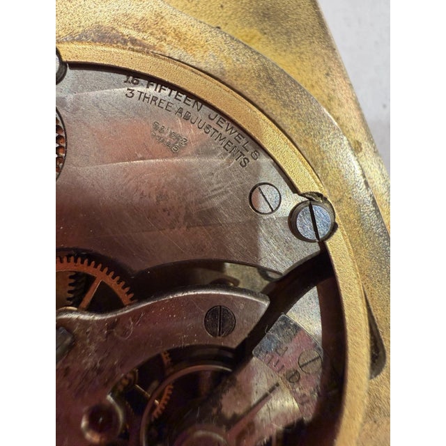 Antique Swiss Art Deco Travel or Desk Clock With Guilloché Enamel For Sale - Image 10 of 15