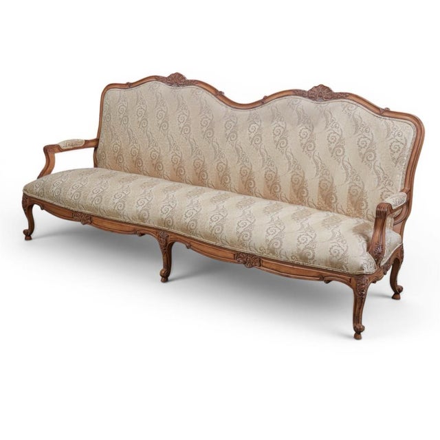 Mid 20th Century Louis XV Style Upholstered Sofa For Sale - Image 12 of 12