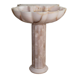 Sherle Wagner Honey Onyx Shell Pedestal Sink