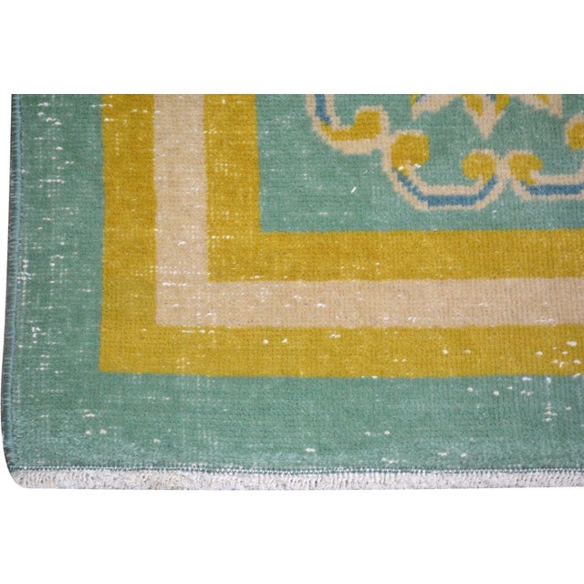 Art Deco Vintage Chinese Art Deco Hand Knotted Wool Rug, 9'x12' For Sale - Image 3 of 5