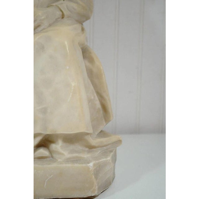 Early 20th Century E Battiglia La Favola Della Nonna Alabaster Italian Sculpture Tale of Grandma For Sale In Philadelphia - Image 6 of 13