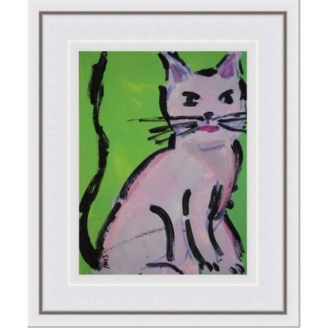 Pink Cat, Contemporary Acrylic Painting Mixed Media For Sale In Reno/Lake Tahoe - Image 6 of 9