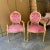 *Listing is for a SET (2 chairs)* In love with the design. Beautiful pink chair with gold frame. It has a unique and...